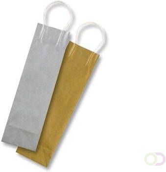 Folia papieren kraft zak voor flessen 110 g mÃÂ² goud en zilver pak van 6 stuks